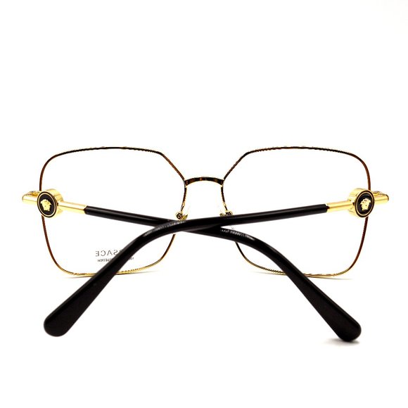 NEW VERSACE VE2227 10021W GOLD BLACK CLEAR LENS AUTHENTIC SUNGLASSES - Picture 4 of 6